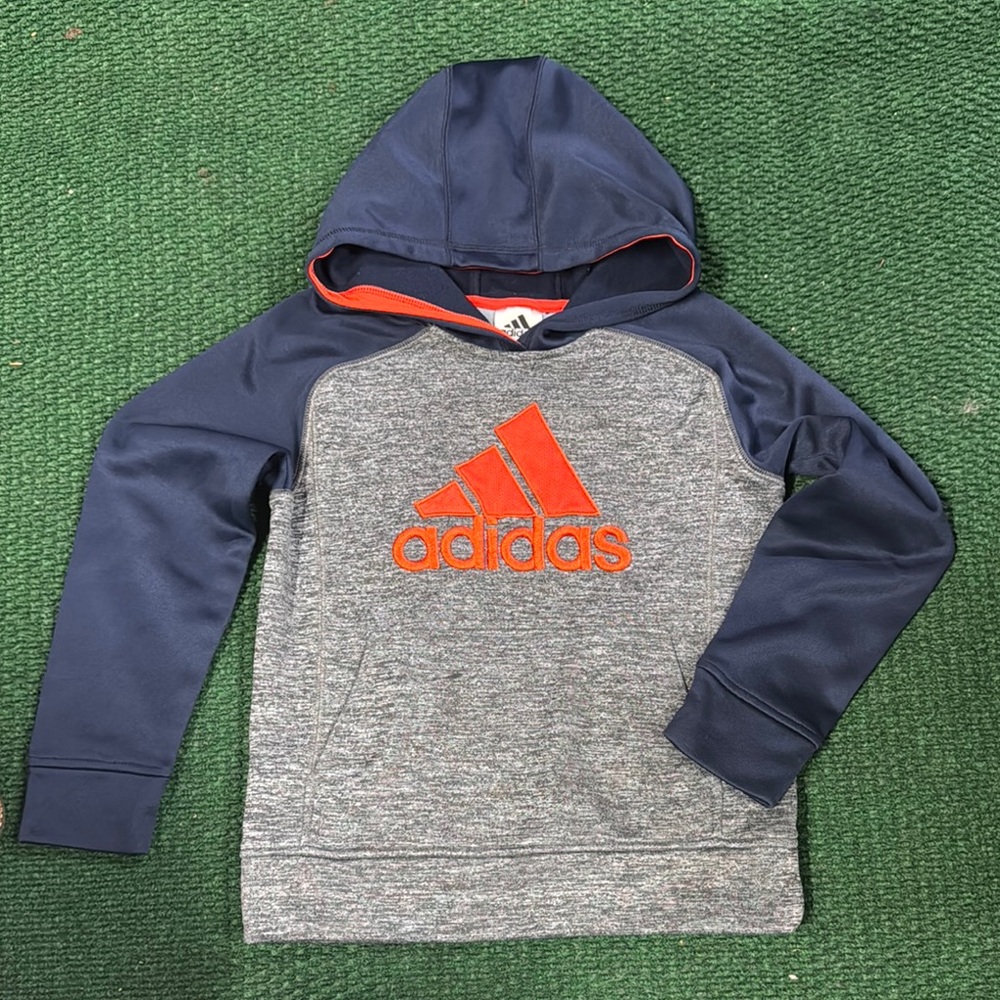 Adidas Blue and Gray Sweatshirt Hoodie